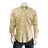 Rockmount Clothing Men's Vintage Yellow Floral Print Western Shirt - Rockmount Clothing