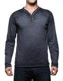 PX Clothing 3-Button V-Neck Henley (Black) - PX Clothing