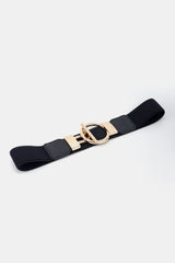 Circle Shape Buckle Zinc Alloy Buckle PU Leather Belt - Trendsi