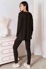 Basic Bae Full Size V-Neck Soft Rayon Long Sleeve Top and Pants Lounge Set - Flyclothing LLC