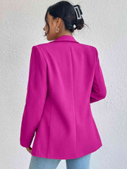 Shawl Collar Long Sleeve Blazer - Flyclothing LLC