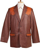 Scully COGNAC LAMB W/COGNAC OSTRICH TRIM OSTRICH TRIMMED BLAZER - Flyclothing LLC