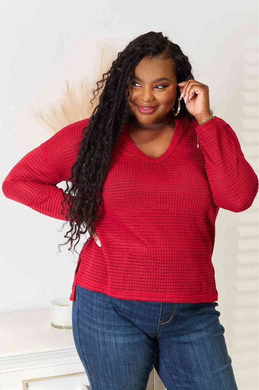 Culture Code Full Size Wide Notch Relax Top - Flyclothing LLC