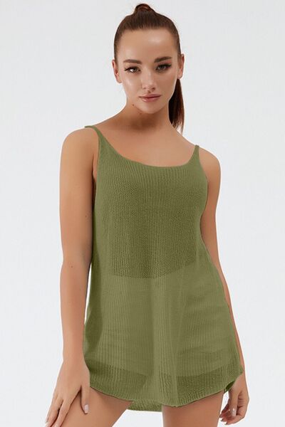 Scoop Neck Spaghetti Strap Knit Cami - Flyclothing LLC