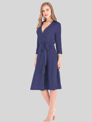 Plunge Tie Front Night Dress - Flyclothing LLC