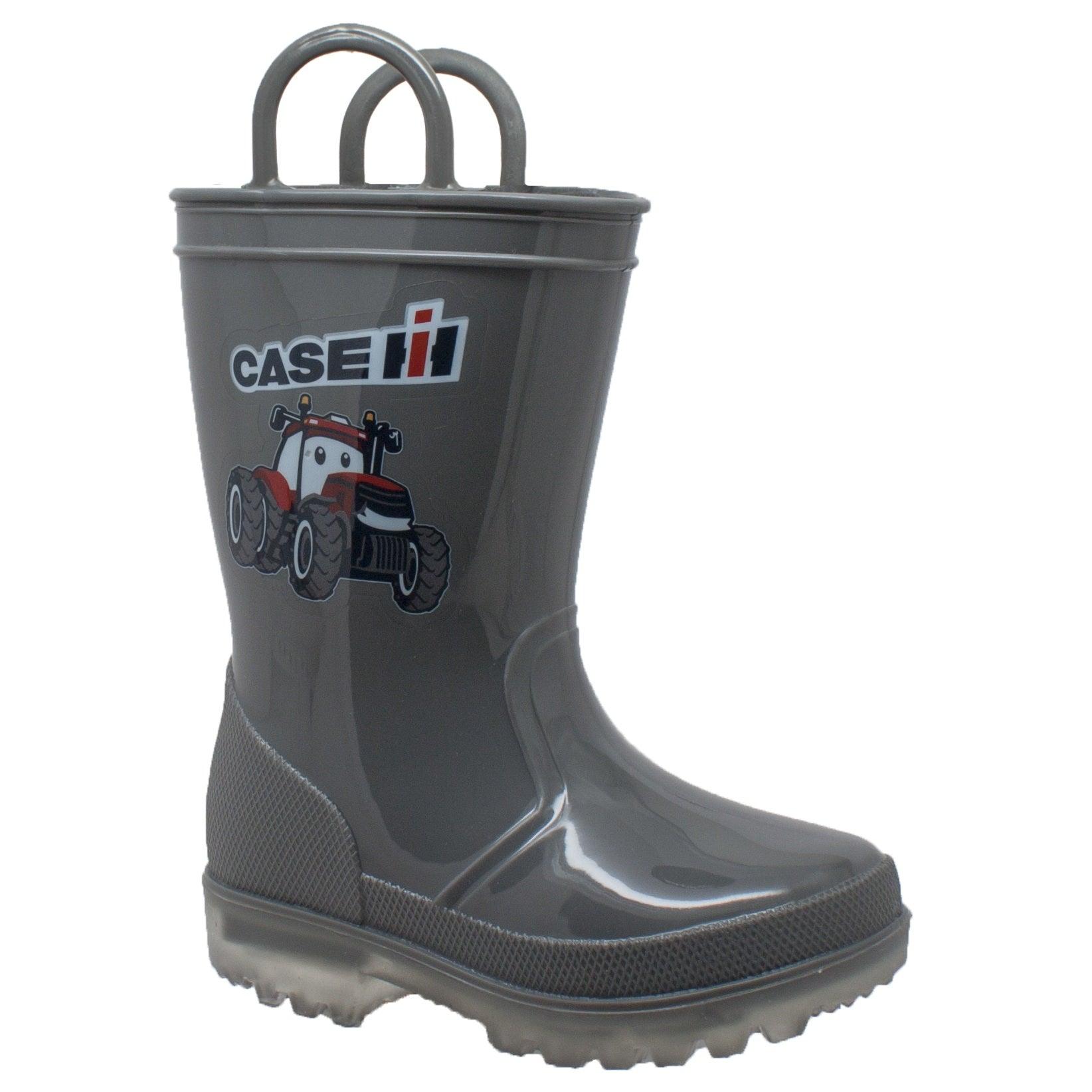 Case IH Children's PVC Boot with Light-Up Outsole Grey - Flyclothing LLC