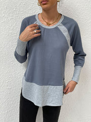 Waffle-knit Round Neck Raglan Sleeve Tee - Flyclothing LLC