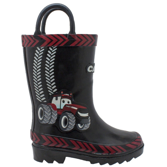 Case IH Toddler's 3D Big Red Rubber Boot Black - Flyclothing LLC