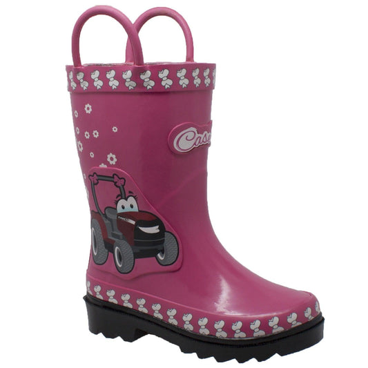 Case IH Toddler's 3D Fern Farmall Rubber Boot Pink - Flyclothing LLC