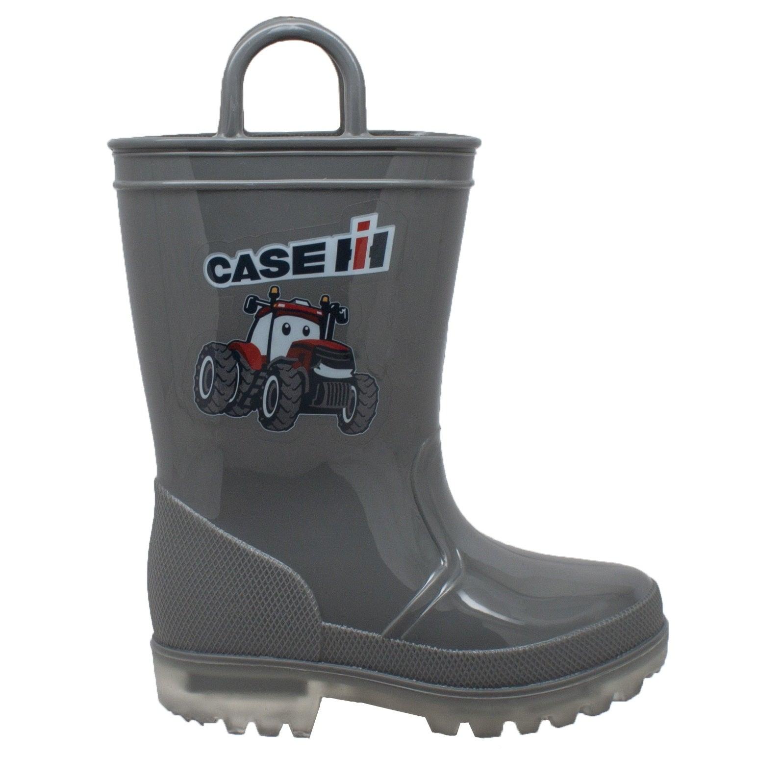 Case IH Toddler's PVC Boot with Light-Up Outsole Grey - Flyclothing LLC