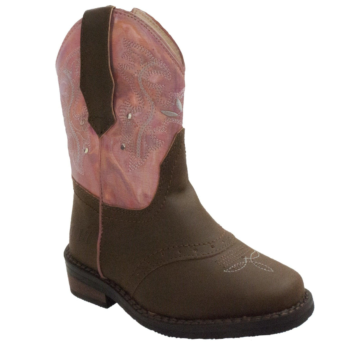 Case IH Toddler's Western Light Up Boot Brown/Pink - Flyclothing LLC