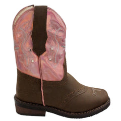 Case IH Toddler's Western Light Up Boot Brown/Pink - Flyclothing LLC