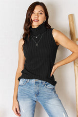 Basic Bae Full Size Ribbed Turtleneck Tank - Flyclothing LLC