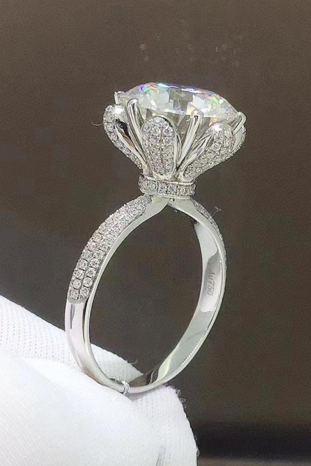 5 Carat  Moissanite Side Stone Ring - Flyclothing LLC