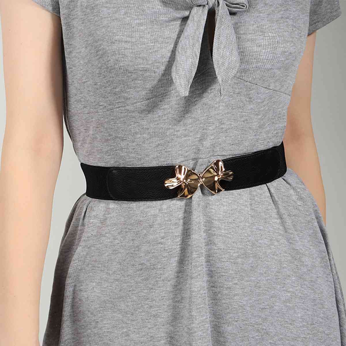 Alloy Buckle Elastic Belt - Trendsi