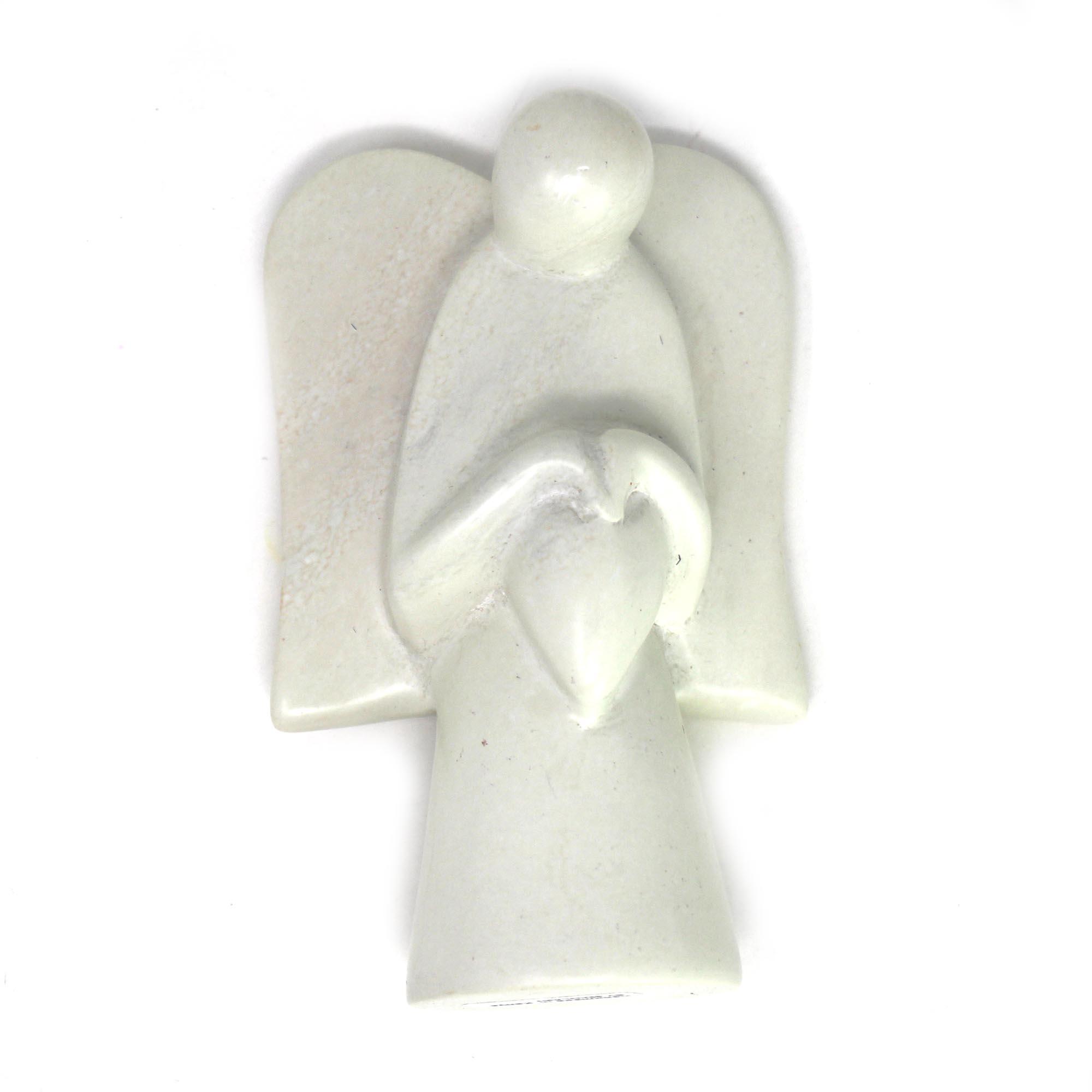 Angel Soapstone Sculpture Holding Heart - Flyclothing LLC