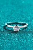 Moissanite Rhodium-Plated Solitaire Ring - Flyclothing LLC