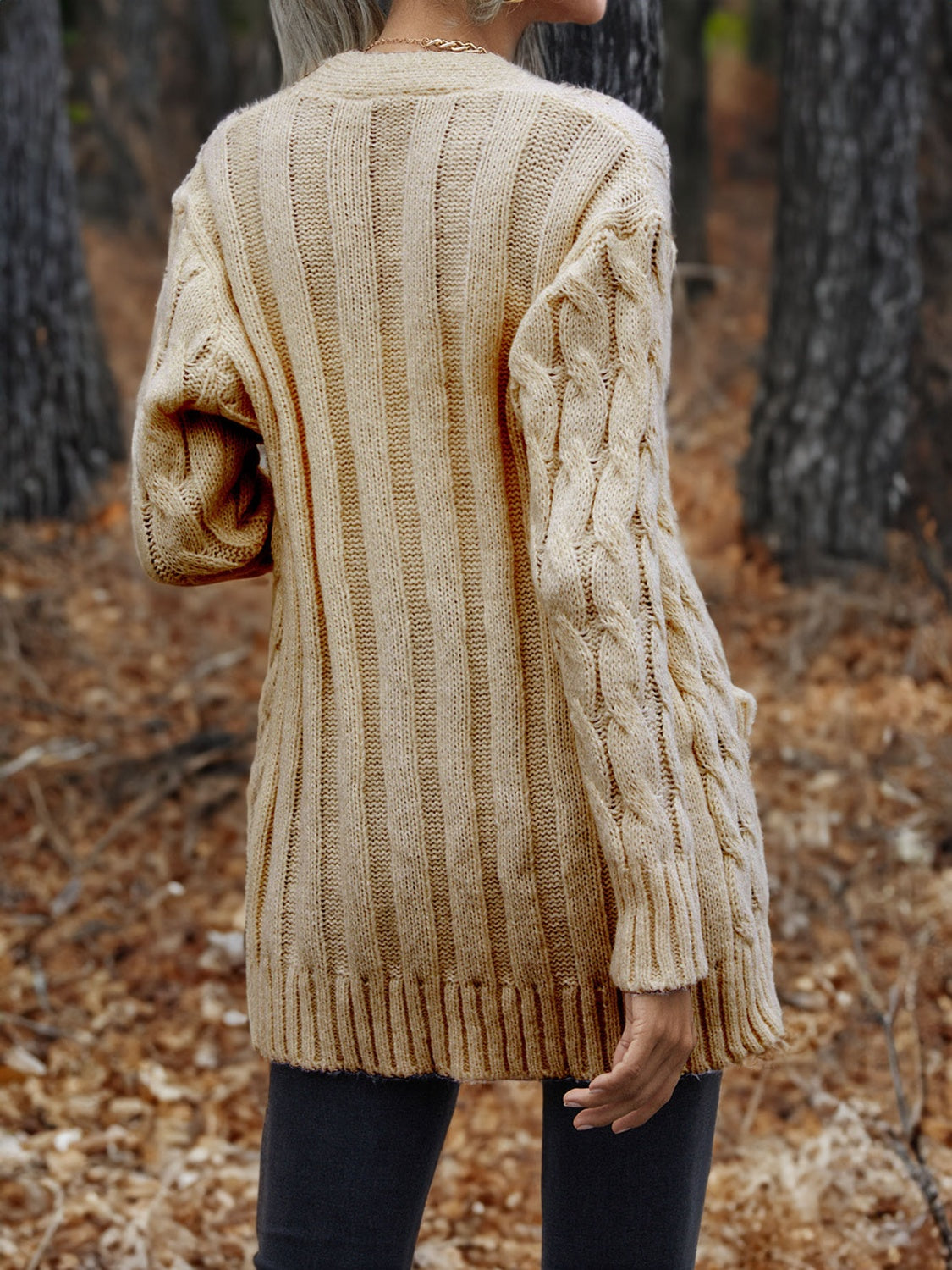 Cable knit 2025 button down cardigan