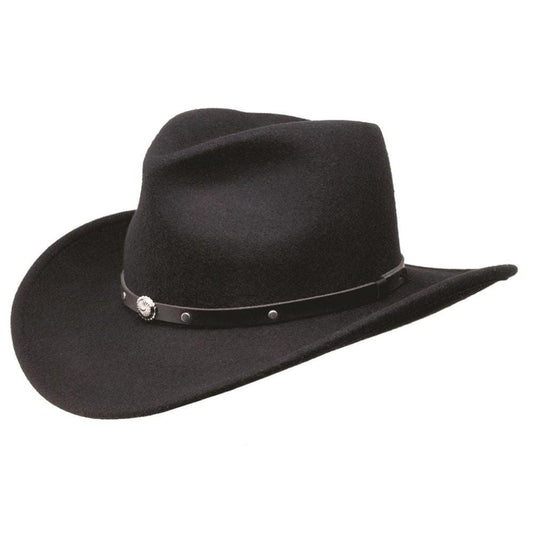 Black Creek Black Value Priced 100 Percent Crushable Wool 3 inch Brim Hat - Black Creek