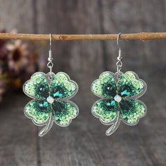 Lucky Clover Acrylic Dangle Earrings - Flyclothing LLC