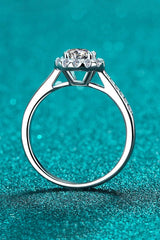 Moissanite 925 Sterling Silver Adjustable Ring - Flyclothing LLC