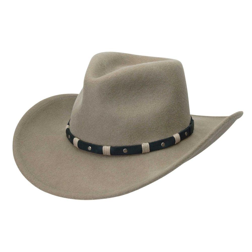 Black Creek Putty 100 Percent Crushable Wool 3 1/4 Brim Leather Band Hat - Flyclothing LLC