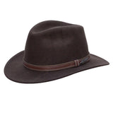 Black Creek Fall Brown 100 Percent Crushable Wool Dimensional Brim Hat - Flyclothing LLC