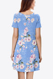 Floral Round Neck Short Sleeve Dress - Flyclothing LLC