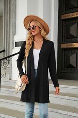 Long Sleeve Open Front Cardigan - Flyclothing LLC