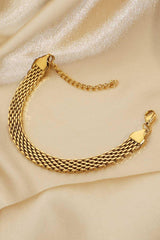 18K Gold-Plated Wide Chain Bracelet - Flyclothing LLC