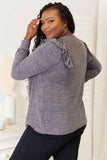 Double Take Square Neck Ruffle Shoulder Long Sleeve T-Shirt - Flyclothing LLC