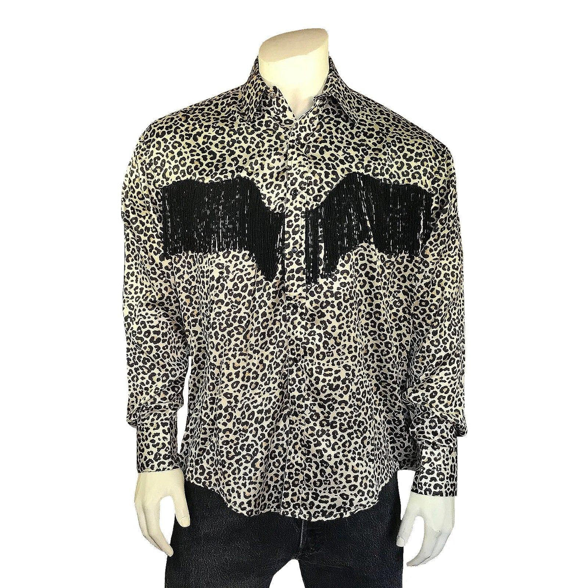 Rockmount Clothing Men's Rock Star Leopard Fringe Western Shirt - Rockmount Clothing