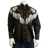 Rockmount Clothing Men's Vintage Fringe Brown Embroidered Western Shirt - Rockmount Clothing