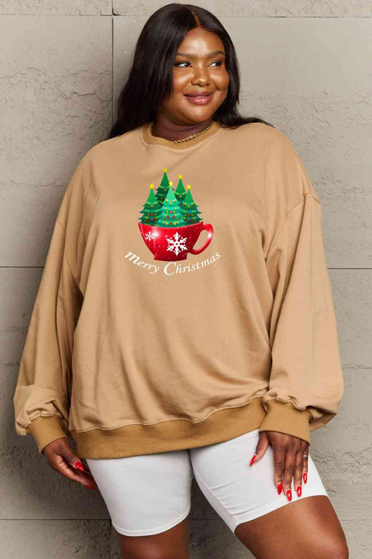 Simply Love Full Size MERRY CHRISTMAS Graphic Sweatshirt - Flyclothing LLC