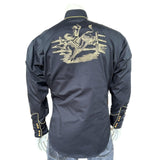 Rockmount Clothing Men's Black Vintage Bull Rider Embroidery - Rockmount Clothing