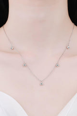 Moissanite Rhodium-Plated Necklace - Trendsi