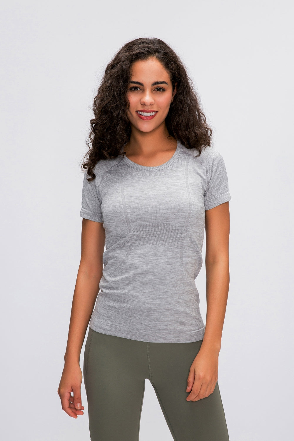 Round Neck Short Sleeve Active T-Shirt - Flyclothing LLC