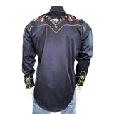 Rockmount Clothing Men's Black Vintage Variegated Floral Embroidery