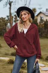 Cable-Knit Long Sleeve Hooded Jacket - Flyclothing LLC