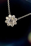 1 Carat Moissanite Floral Pendant Necklace - Flyclothing LLC