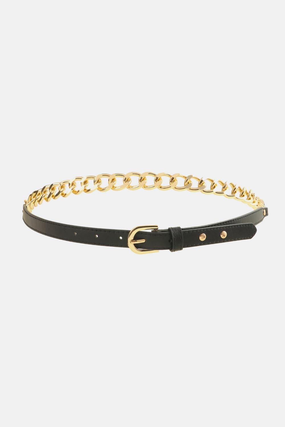 PU Leather Chain Belt - Trendsi