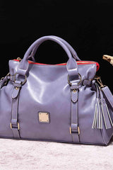 PU Leather Handbag with Tassels - Trendsi