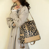 Leopard PU Leather Backpack Bag - Flyclothing LLC