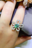 1 Carat Moissanite Flower Shape Open Ring - Flyclothing LLC