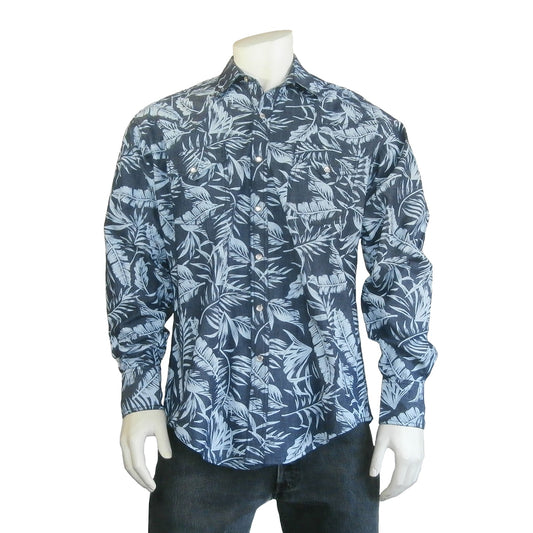 Rockmount Clothing Men's Denim Floral Print Western Shirt