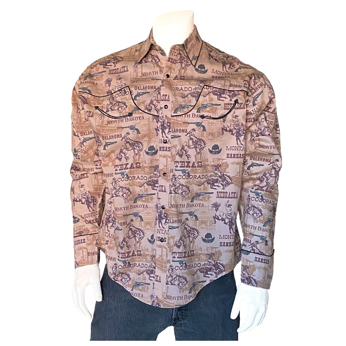 Rockmount Clothing Men's Vintage Brown Western States - Rockmount Clothing