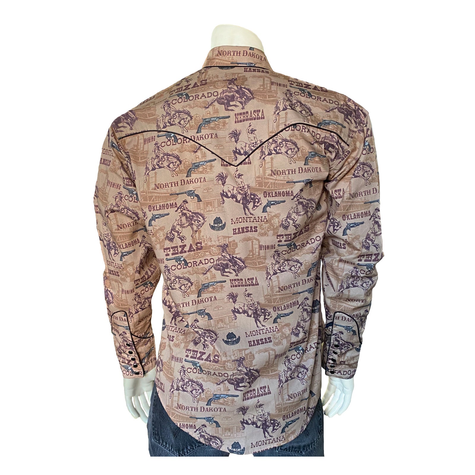 Rockmount Clothing Men's Vintage Brown Western States - Flyclothing LLC