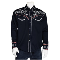 Rockmount Ranch Wear Mens Star & Scroll Embroidered Western Shirt - Rockmount Clothing