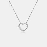 Heart Inlaid Zircon Spring Ring Closure Necklace - Flyclothing LLC