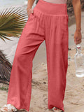 Full Size Smocked Waist Wide Leg Pants - Trendsi